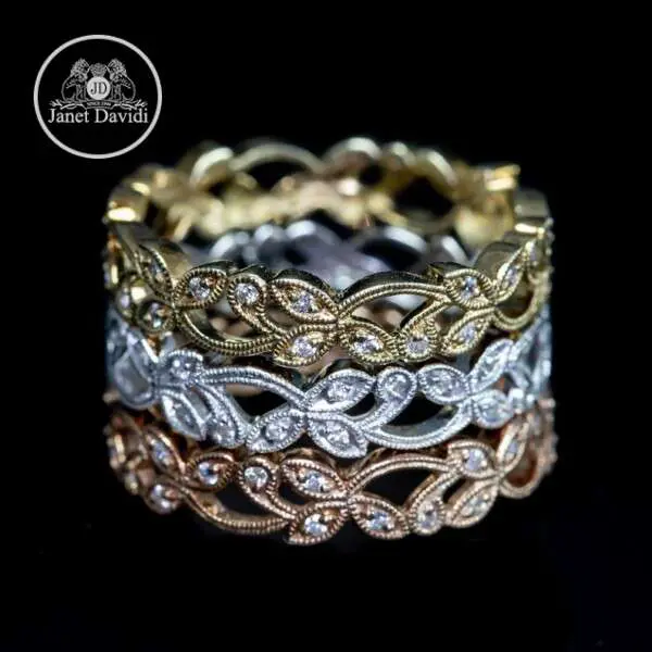 Mill Grained Eternity Wedding Ring